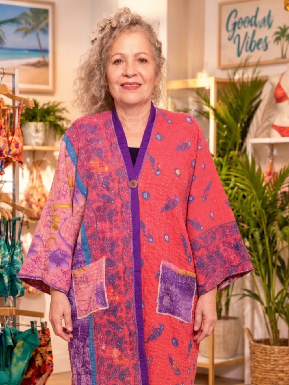 Reversible Kimono Robe - Picture 1 of 6